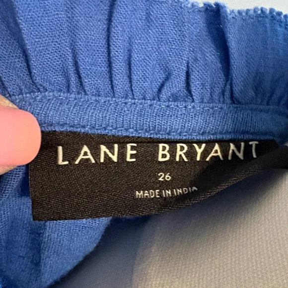 Lane Bryant size 26 Blue Ruffle Sleeve Blouse - Picture 2 of 6